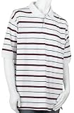  : Dawson and Brooks Men's Yarn Dyed Jersey Striped Polo, White, Medium