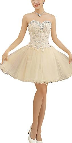 KKYRESS Women's Elegant Sequined Strapless Formal Evening Prom Short Dresses