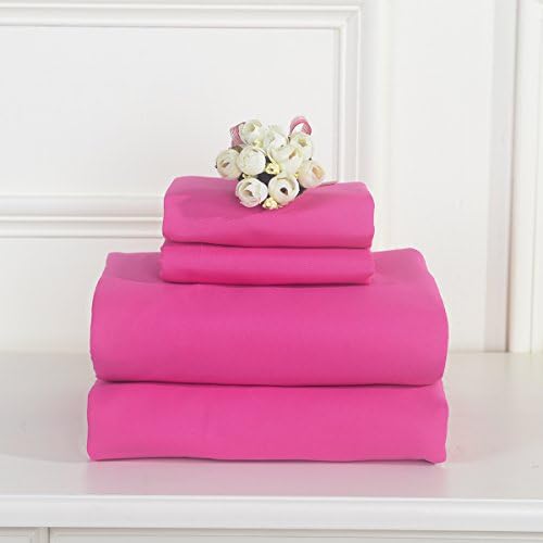 Pollymaid Brushed Soft Microfiber Bed Sheet Set (Rose Pink, Queen)