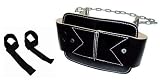 Leather Dip Belt - BLACK + Chains + Free Weight Lifting Straps SHIHAN
