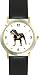 Rottweiler Dog - WATCHBUDDY&reg; DELUXE TWO-TONE THEME WATCH - Arabic Numbers - Black Leather Strap-Size-Large ( Men's Size or Jumbo Women's Size )