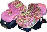 Infant Carrier Car Seat Cover Starburst and Pink Minky