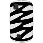 Amzer AMZ94965 Amzer Hybrid ZigZag Case for Nokia Asha 200/201 - 1 Pack - Retail Packaging - Black/White