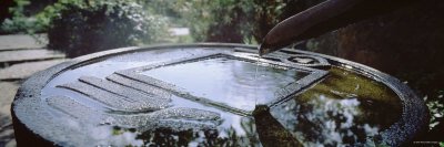Bird Bath in a Garden Premium Photographic Poster Print by Panoramic Images , 20x60