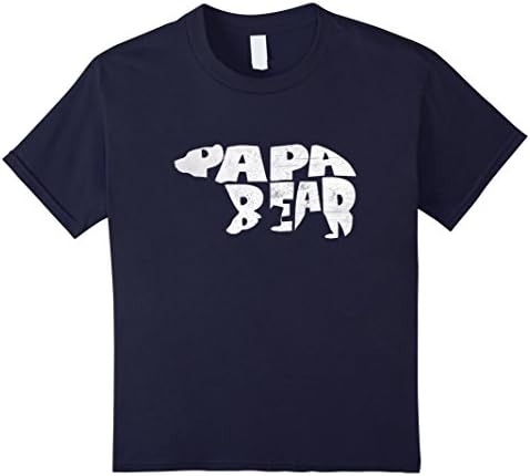 Kids Papa Bear shirt father's day new papa t-shirt Daddy tee 6 Navy