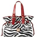 Dooney Bourke Zebra Chiara Bag Tote Red Trim
