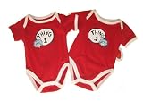 Thing 1 and Thing 2 Newborn Onesie Gift set. 3m