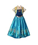 American Vogue ANNA ELSA FROZEN FEVER Girl's Birthday Dress Costume (4-5 Years, Blue)
