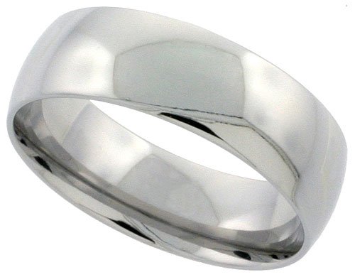 Surgical Steel 5/16 (8 mm) Comfort Fit Dome Band