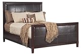 Modus Furniture Mondrian California King Size Leather Panel Bed, Java