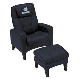 North Carolina Tar Heels Casual Leather Chair with Ottoman