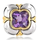 Sterling Silver/18K Gold Flower Amethyst Pendant