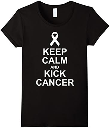 Women's Keep Calm and Kick Colon Cancer Awareness shirts  Large Black