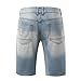 Valuker Men's Slim Fit Denim Short Jeans Light Blue