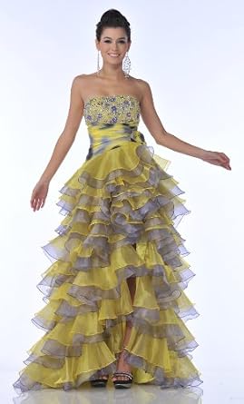Fashion Men : Zeilei 1645 Strapless Ruffles Skirt Organza Formal Ball Gown Sale