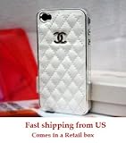 White and Silver Leather designer inspired Iphone 4 Case 41Ipkgn2BrL. SL160 White and Silver Leather designer inspired Iphone 4 Case
