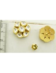 18kt Yellow Gold Diamond Pave Stud Earrings Vintage Look Jewelry