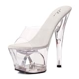 Clear Out Out Slide Shoes 6 Inch Pointed Stiletto Sexy Women's Sandals