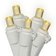 Set of 50 LED Yellow Wide Angle Christmas Lights - White Wire