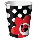 Creative Converting Ladybug Fancy Hot or Cold Beverage Cups, 8-Count