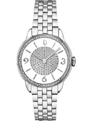 Bulova 96R184 Watch Diamond Gallery Ladies - White Dial Steel Case Quartz Movement