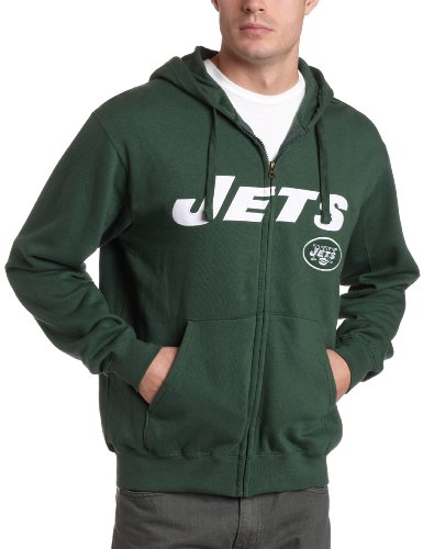 NFL Men's New York Jets Classic II Long Sleeve Fullzip Fleece With Hood (Dark Green, Medium)