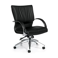 Leather Mid Back Executive Chair Black