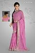 Anshumali Pink Georgette Designer Party Wear Sari saree