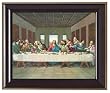The Last Supper in Gloss Walnut Wood Frame with Gold Trim, 10.75" x 12.75" - MADE IN ITALY