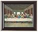 The Last Supper in Gloss Walnut Wood Frame with Gold Trim, 10.75" x 12.75" - MADE IN ITALY