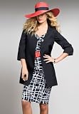 The Best Dressed Plus Size Abstract Print Jacket with Sheath Dress