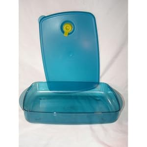 Tupperware Vent N Serve Large Shallow 6 cups Blue by