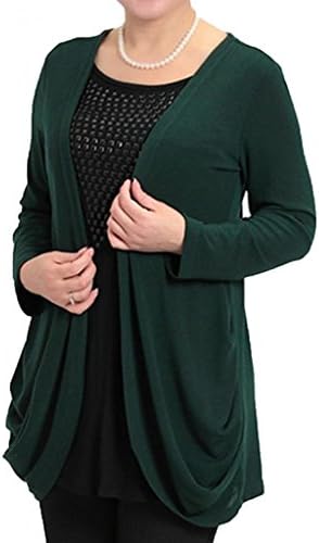 Women's New Drilling False Two All-Match Knitted Coat Blackish Green4XL