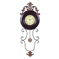 Iron Scroll Clock - Rust (14 x 2 x 37")