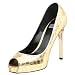 Davis By Ruthie Davis Women's Patio Peep Toe Pump,Gold/Silver,10 M US