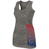 New York Giants Women's Intense Defense II Gray Burnout Tank Top