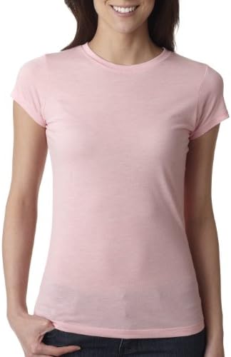 Next Level Apparel Ladies Juniors' Poly/Cotton T-Shirt. 6000L - Large - Dusty Pink