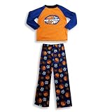 Dream Apparel - Boys Long Sleeve Pajamas, Orange, Navy