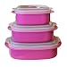 Calypso Basics 3-Piece Microwave Steamer Set, Magenta