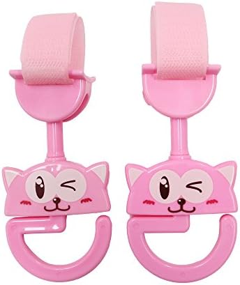 Kimibaby Stroller Hook (2 Pack),Multi-Purpose 360 degree rotary Stroller Hooks For Hanging Baby Diaper Bags, Groceries, Clothing, Purse (Red)