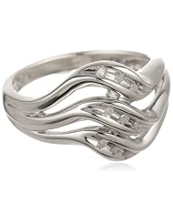 Sterling Silver Wave Diamond Ring (0.05 cttw, I-J Color, I2-I3 Clarity)