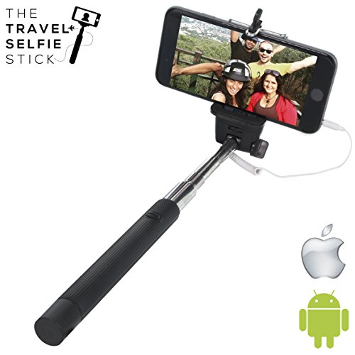 Selfie Stick #1 Newest & Most Durable Selfie Stick By the Travel Selfie Stick - Self-portrait Monopod for Iphone 6 6 Plus 5 5c 5s Samsung Galaxy S4 S5 S6 Note 4 3 with Built in Remote Shutter - Battery Free - No Bluetooth (Black)