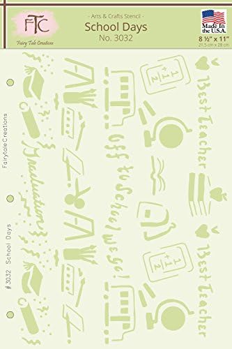 Fairytale Creations School Days Stencil, 8.5"L x 11"H