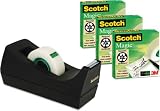 Produkt-Bild: Scotch Tischabroller, inklusiv 3 Rollen Scotch Magic Klebeband, 19 mm x 33 m, schwarz
