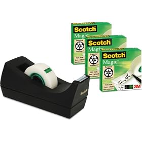Scotch Magic Tape Virtually Invisible 3 Rolls W19mmxLx33m Plus a Free Dispenser Ref SM3 Jan-Dec 2011