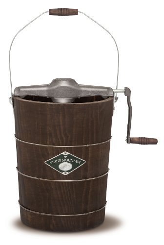 White Mountain NDWMIMH611 6-Quart Wooden-Bucket Manual Hand-Crank Ice-Cream Maker
