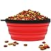 2 Pack Collapsible Travel Dog & Cat Bowl [FREE Carabiner] BPA Free - Pet Bowl for Large Small Dogs Cats & Puppy - Best Foldable Expandable Cup Dish Feeding Feeder Food Water Camping [Yellow & Red]