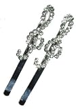 Pair of Crystal Rhinestone G Clef Hair Bobby Pins