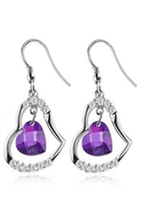 Cheap Girls Jewelry Goldminetrade Jewelry 925 Sterling Silver Simulated Diamond Heart Shape Amethyst Earrings For Sale