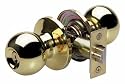 Master Lock BAO0103 Ball Knob Keyed Entry Door Hardware with SilvaBond Antimicrobial Protected Finish, Polished Brass